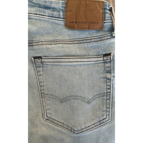 American Eagle Outfitters Men's Skinny Jeans 32x30 Light Wash Stretch whiskering - Picture 4 of 8